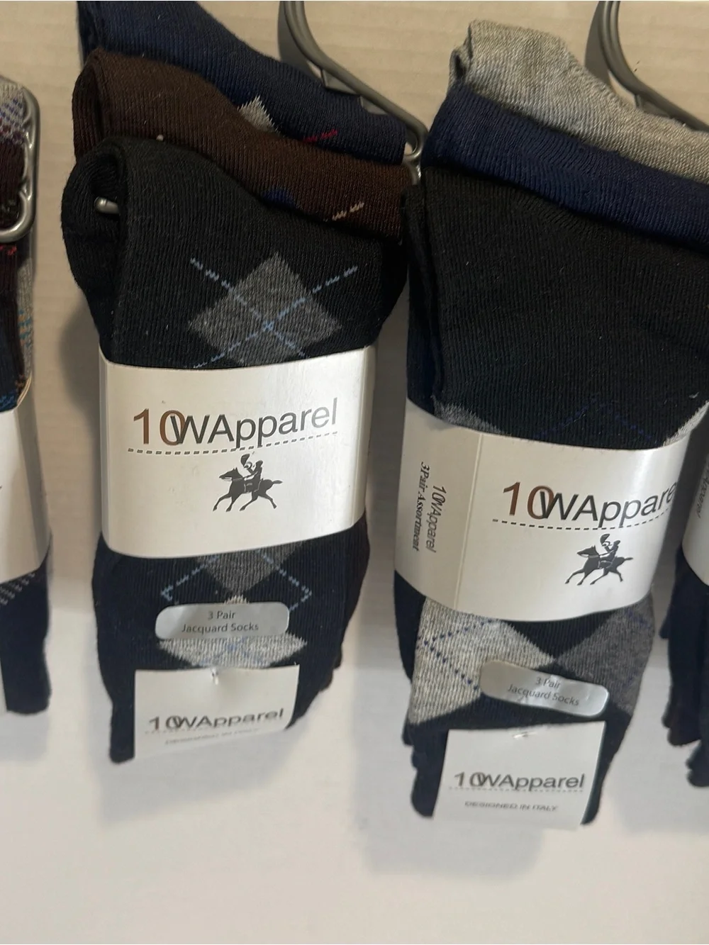 10W Apparel  12-pairs Jacquard Mens Socks, Sock Size 10-13